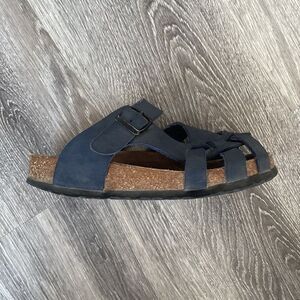 Birkenstock Pisa Navy Blue Sandals 37 Good Condition sz 37 (US 6-6.5) Vacation